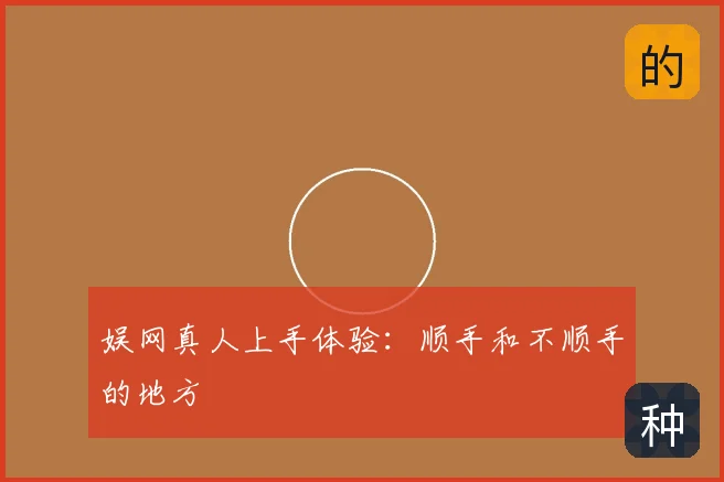 娱网真人上手体验：顺手和不顺手的地方